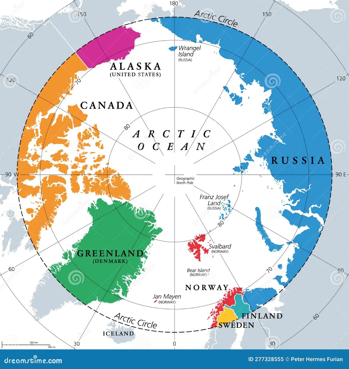 Countries Around Arctic Region